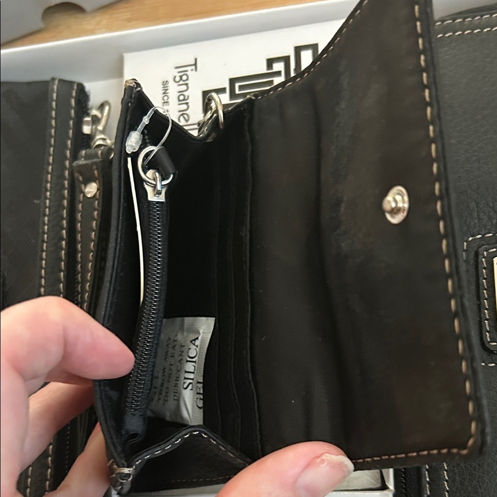 Tignanello Black Wallet and wristlet Set - Picture 3 of 4